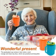 2Pcs Sippy Cup with Straw Portable Elderly Spill Proof Cup with Handle 300ML Feeding Mug Easy to Use Practical Non Spill Mug for Kids Seniors