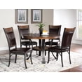 thumbnail image 3 of Linon Franklin 5 Piece Wood/Metal Faux Leather Dining Set in Rustic Umber Brown, 3 of 13