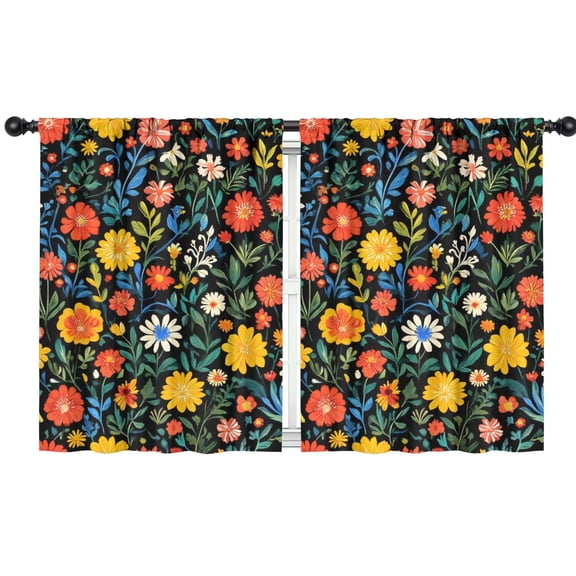 Blackout Kids Curtains,Pioneer Flower Childrens Insulated Curtains Set Of 2,Bedroom Essentials,Toddler Room Decor 42x54in(106x137cm)