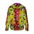 thumbnail image 3 of Daiia Colorful Tie Dye Stained Glass 1 UPF 50+ Sun Protection Hoodie Jacket Lightweight Long Sleeve Sun Shirt for Women Men with Pocket Hiking Outdoor-XX-Large, 3 of 9