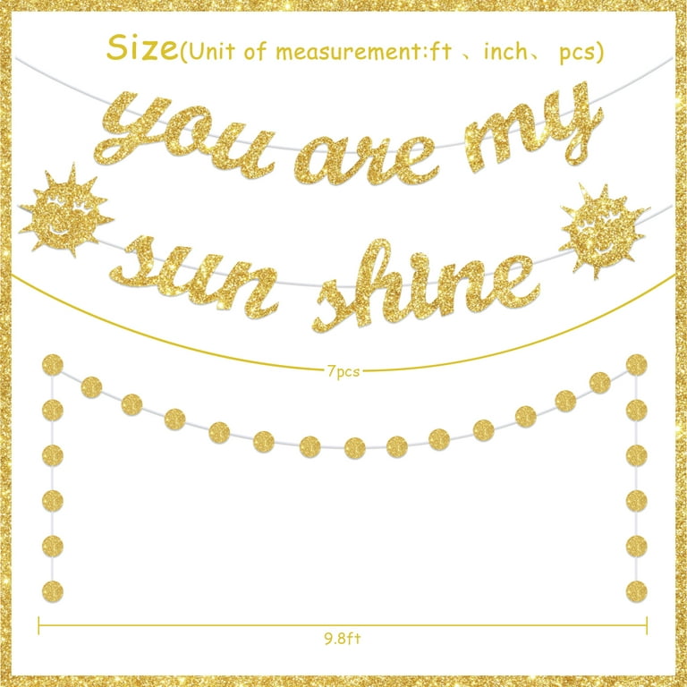 You Are My Sunshine Party Decorations, Boys Girls Baby Shower Gold You Are  My Sunshine Banner Decor, Sunshine Theme Birthday Wedding Engagement Party