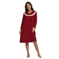 thumbnail image 5 of Valcatch Women's Court Style Nightdress Long Sleeve Lace Panel Sleep Skirt Loose Comfy Pajamas, 5 of 6