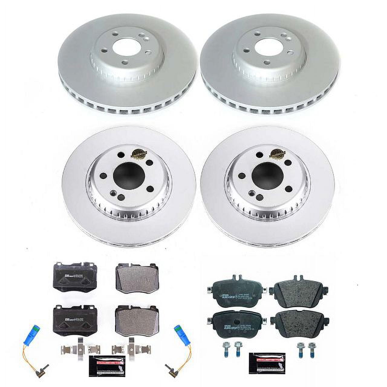 Power Stop Front and Rear Euro-Stop ECE-R90 Certified Brake Pad and Rotor Kit ESK8072