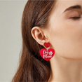 thumbnail image 4 of 1 Pair Shiny Love Earrings Cute Lover Mom Red Heart Drop Earrings Valentine Day Charm Stud Earrings----Pink--Product code 81320 Pink, 4 of 4