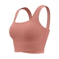 thumbnail image 5 of Arlun Long Line Athletic Bras for Women High Supportive Comfort Wide Shoulder Straps Workout Yoga Bras Square Neck Lightweight Breathable for Running Fitness Pink XXL, 5 of 5