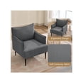 thumbnail image 2 of Corduroy moderno accent chair - ideal para comfy single sofa reading chair para dormitorio, waiting room, y oficina study in blanca con arms, 2 of 7