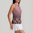 thumbnail image 4 of Womens Golf Shirts Printed Sleeveless Golf Vest Collared Zip Up, Athletic Quick Dry Tank Top for Summer Sports Purple Pink L, 4 of 6