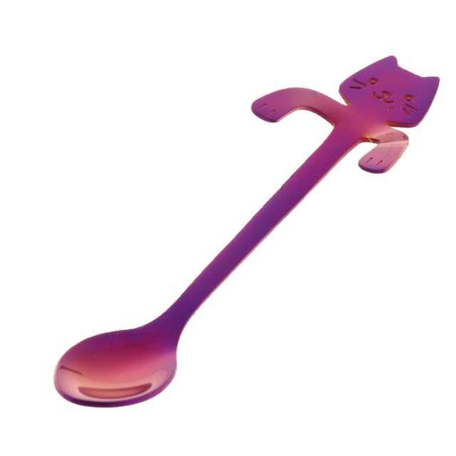 Cuchara de acero inoxidable para café, helado, té, pastel y sopa. Púrpura