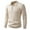 Khaki, variant on NTACZA Beige Men Shirt Long Sleeve Solid Cable Knit Polos Pullover Knitted Mens Collared Sweater L