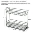 thumbnail image 2 of Household Essentials Glidez Powder-Coated Steel Pull-Out/Slide-Out Storage Organizer with Plastic Liners for Spice Rack Use - 2 -Tier Design - Fits Standard Size Cabinet or Shelf, Brushed Silver, 2 of 9