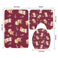 thumbnail image 3 of Christmas Corgi Bathroom Rugs Sets 3 Piece,Toilet Cover Set,Absorbent Non Slip Bathroom Mats Sets with U-Shaped Contour Rug Toilet Rug Set, 3 of 5