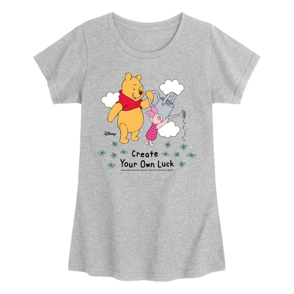 Winnie the Pooh - Create Own Luck - Youth Girls Fitted Short Sleeve T-Shirt