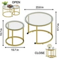 thumbnail image 5 of Aboxoo Gold Nesting Coffee Table with Modern Metal Frame Square, 2 Pieces, 5 of 5