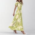 thumbnail image 4 of Women's Elegant Flutter Sleeve Dress Floral Chiffon Maxi Dress Flowy Wedding Guest Dress for Spring 2025 Yellow S, 4 of 5