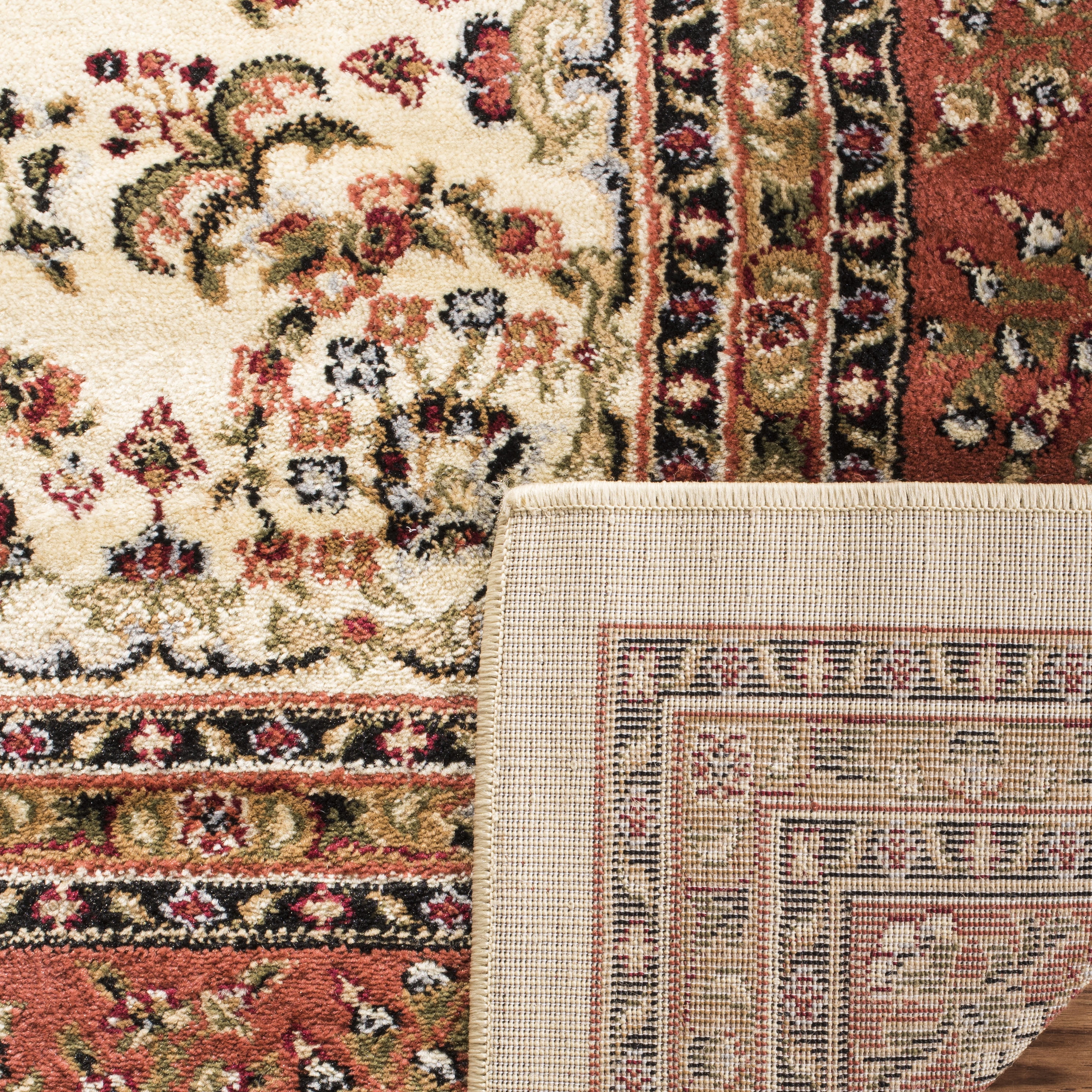 Safavieh Lyndhurst Isadora Floral Area Rug, Ivory/Rust, 4' x 4' Square