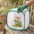 thumbnail image 3 of Foldable Butterfly Habitat, 12" Butterfly Cage for Caterpillars, Create Farm, Enclosure for Breeding Soldier Fly, Ladybug, Dragonfly, or Housefly for Chicken and Reptile Feed, Green, 3 of 4