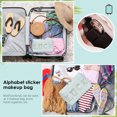 thumbnail image 1 of Bolsas De Maquillaje Bolsa de cosméticos de PU, bolsa organizadora de cosméticos con parche de letras portátil para suministros de viaje Likrtyny Cuidado Belleza, 1 of 3