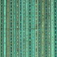thumbnail image 1 of Ahgly Company Indoor Square Southwestern Turquoise Blue Country Area Rugs, 5' Square, 1 of 4