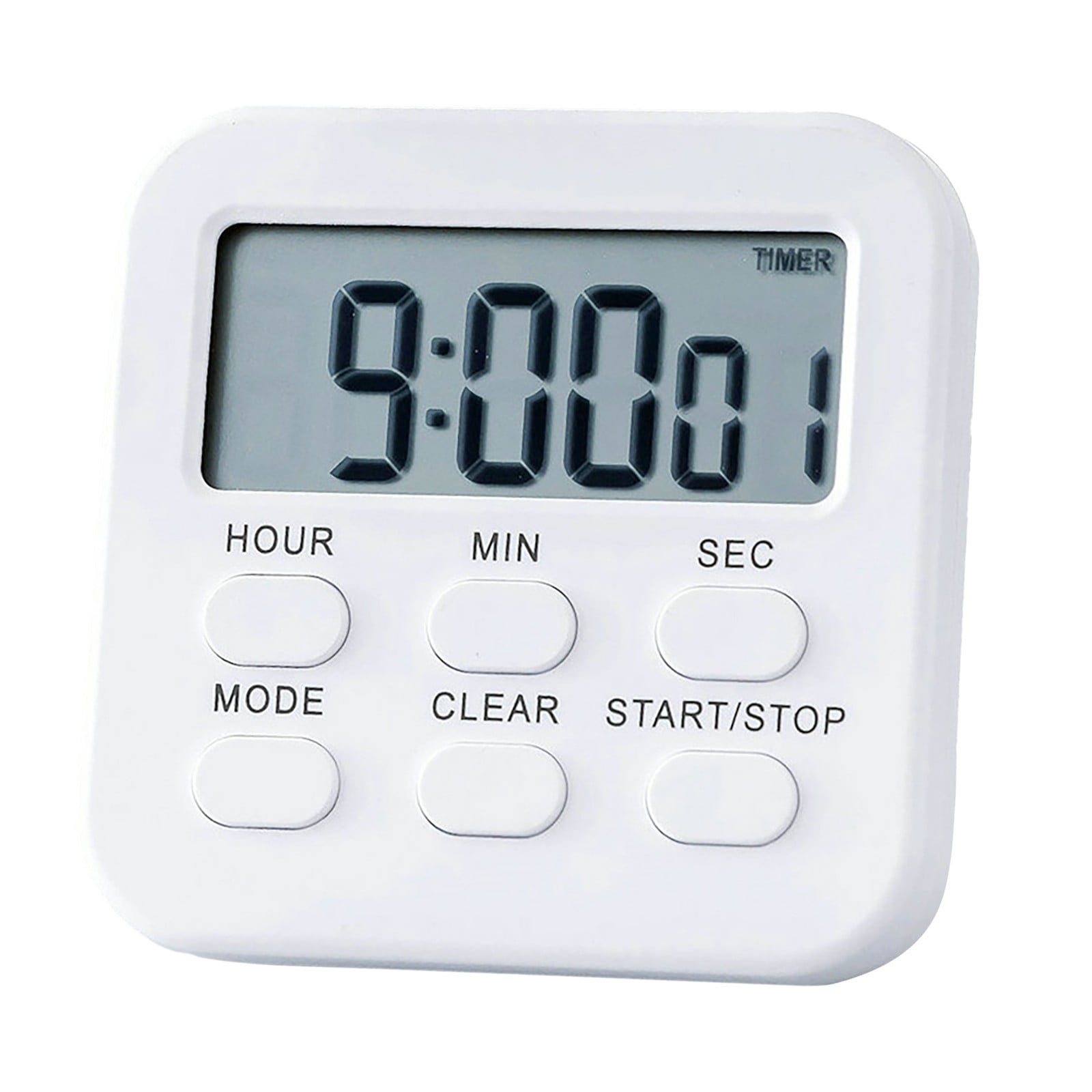 Thren Threns Digital Timer 24-hours Digital Timer LCD Kitchen Timers Bathroom Shower Kitchen Clock Timer with Alarm Time Management Tool (White), Size: 1Pcs