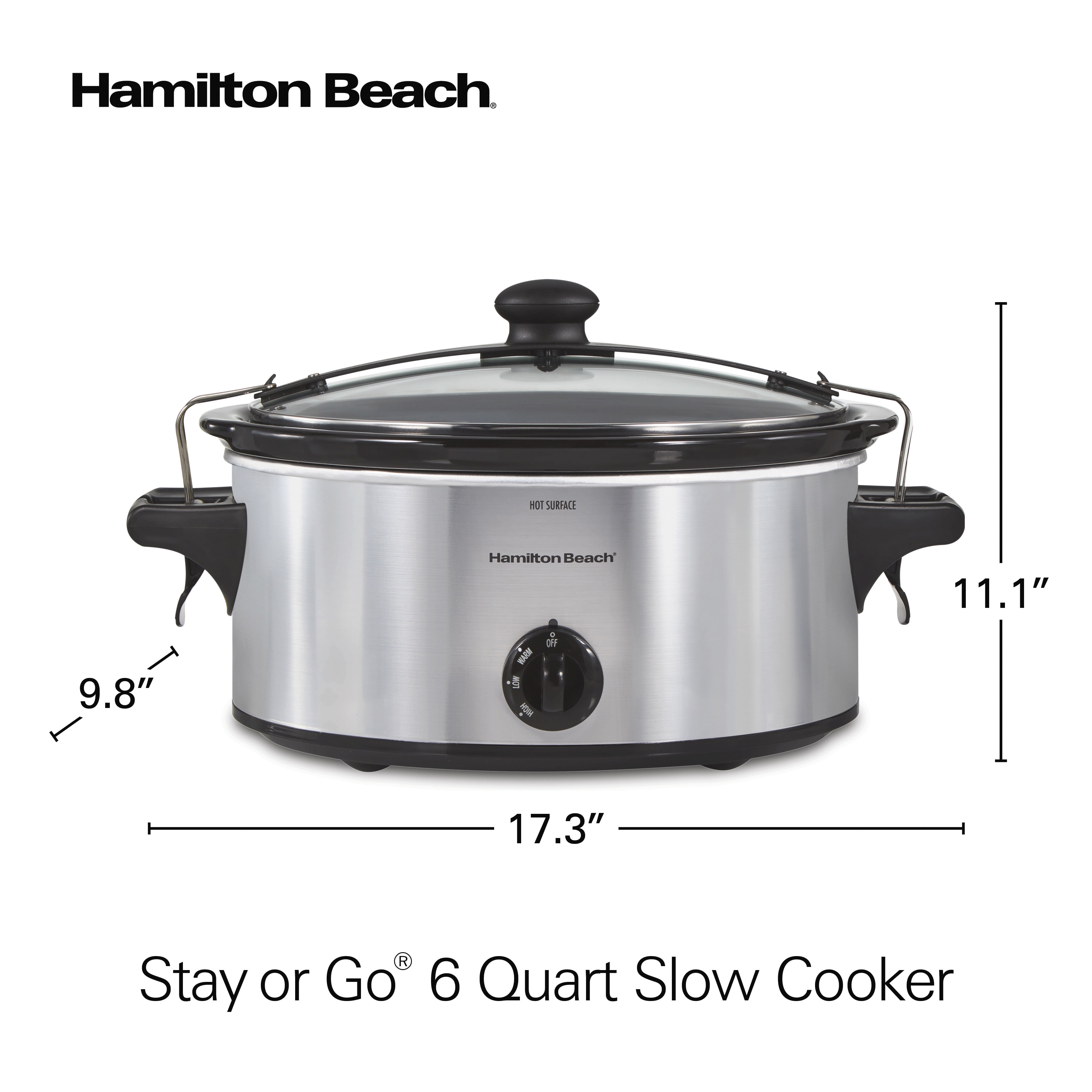 Hamilton Beach Stay or Go 6-Quart Slow Cooker Model 33268