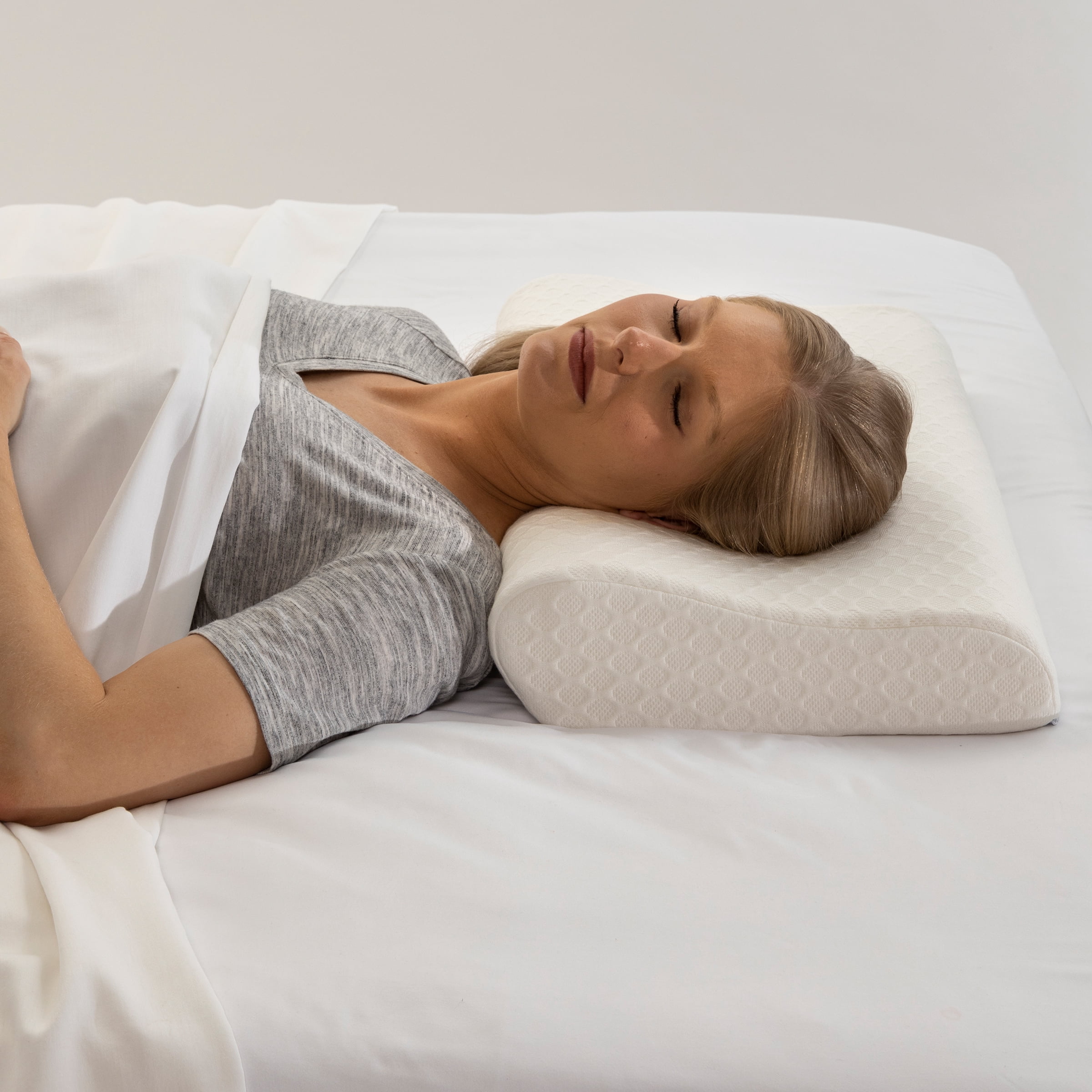 Home-Complete Memory Foam Neck Pillow for Side, Back, and Stomach Sleepers
