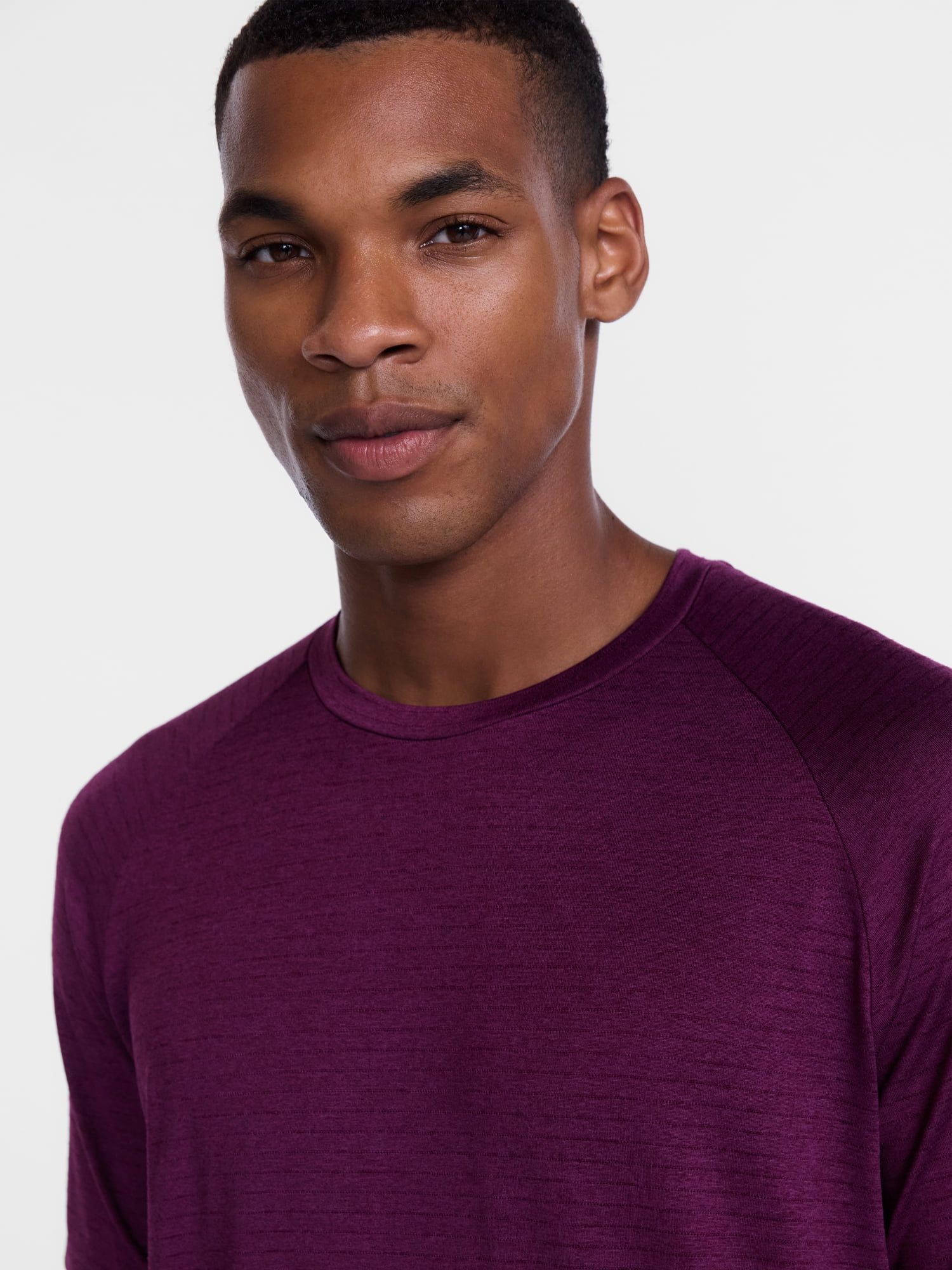 Athletic Works Men's Tonal Stripe Workout Shirt with Short Sleeves, Sizes XS-4XLT