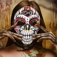 thumbnail image 2 of Máscara de Calavera del Día de los muertos, máscara mexicana de huesos completos, utilería para festivales, suministros para fiestas de Halloween, 2 of 5