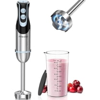 EnjinZZ Immersion Handheld Blender 500W with 700ml Beaker, 12-Speed & Turbo Mode Hand Blender Stick, 304 Stainless Steel Blades