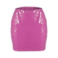 thumbnail image 4 of Riforla 2025 Spring & Summer Sexy High Shine Leather Mini Skirt Women's Fashion Pencil Skirt Skirts for Women Trendy Pink M, 4 of 5