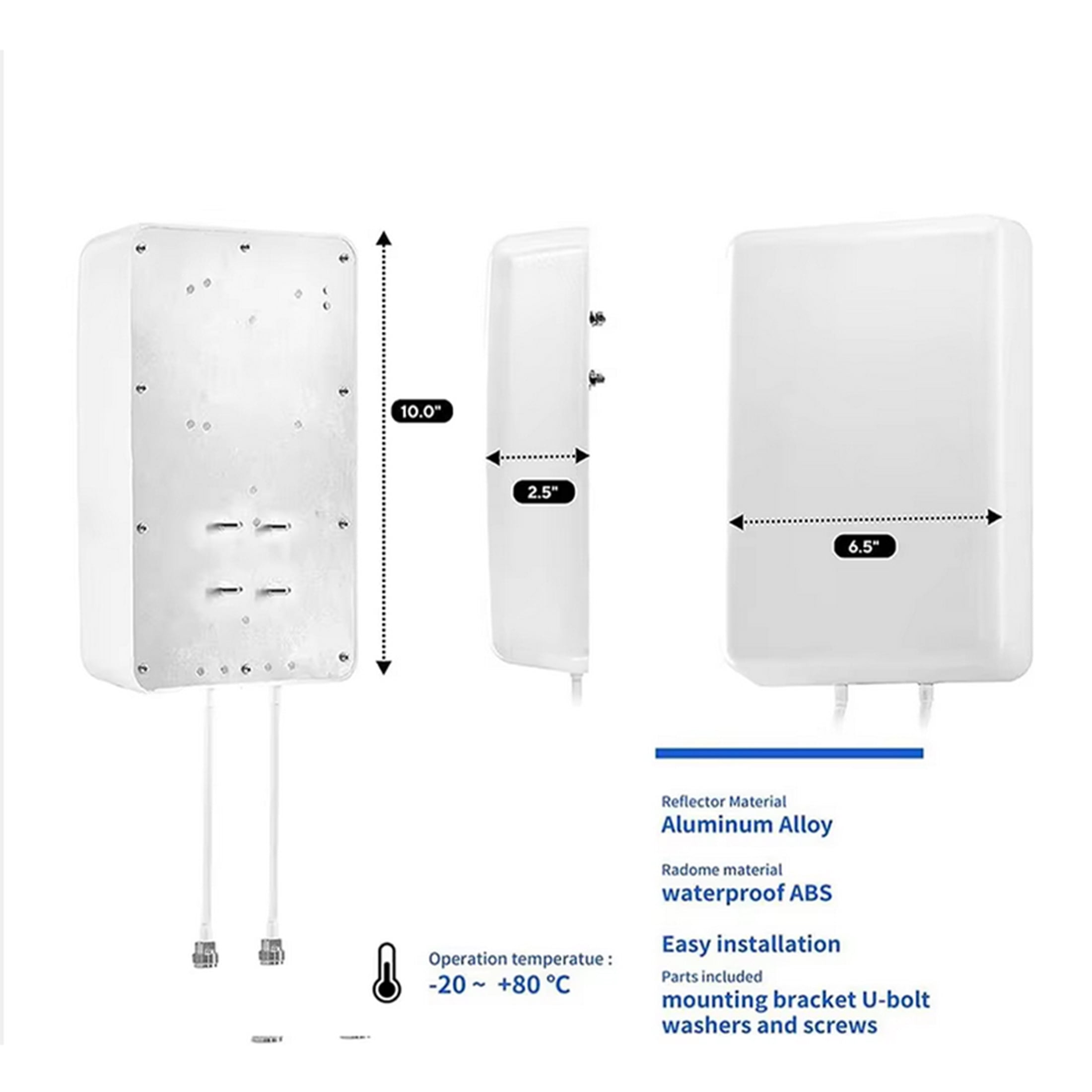5G/ 4G/ LTE/WiFi/ 2x2 MIMO Antennas Outdoor Directional Panel Antenna for 4G LTE 5G Routers Verizon AT&T Sprint T-Mobile Home Internet with TS9 SMA Cable J-Mount Pole (Full Kit)