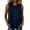 Navy, variant on Womens Cotton Sleeveless Tank Top Crew Neck Button Down Tanks Lightweight Loose Fit Shirt Summer Casual Comfy Tops Black XL