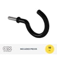 thumbnail image 2 of Ook Cup Hooks, 2-1/4", 0.5 lbs, Screw Hooks, Steel, Black Vinyl, 10 pack, 2 of 10