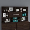thumbnail image 2 of Pemberly Row 72W Desk Hutch in Black Walnut - Engineered Wood, 2 of 7