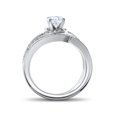 thumbnail image 2 of 1 ct Diamond Round Solitaire Engagement Ring Wedding Band Set 14k White Gold Set, 2 of 4