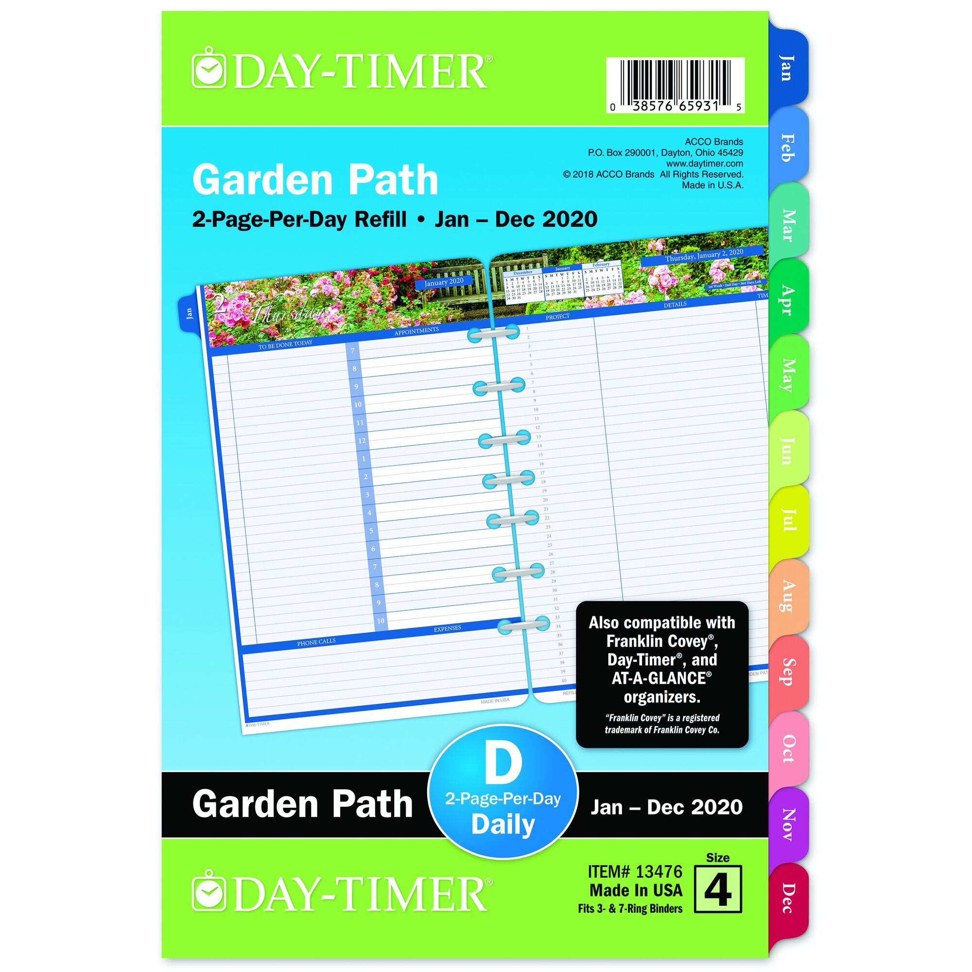 Day Timer Garden Path 2 Page Per Day Planner Refill Desk Size Day Timer Garden Path 2 Page Per Day Planner Refill Desk Size