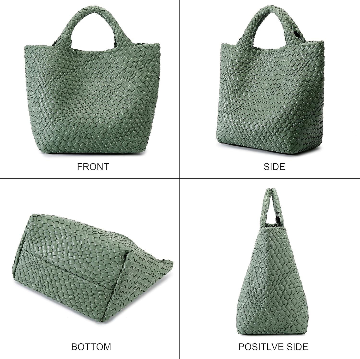 Woven Bag for Women, Vegan Leather Tote Bag Large Summer Beach Travel Handbag and Purse Retro Handmade Shoulder Bag