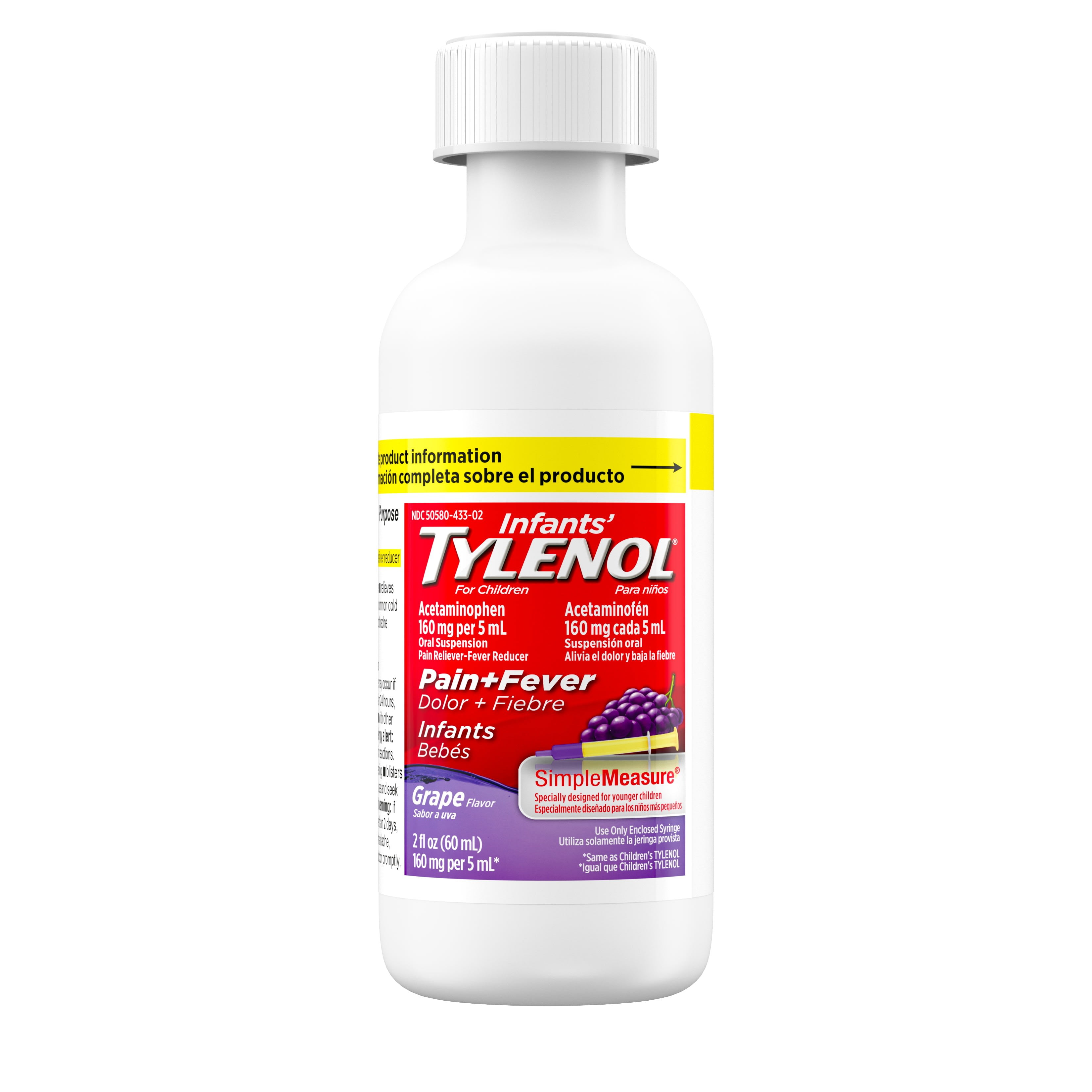 Infants' Tylenol Acetaminophen Liquid Medicine, Grape Flavor, 2 fl. oz