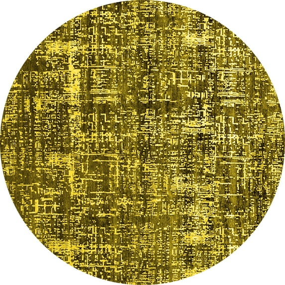 Ahgly Company Indoor Round Persian Yellow Bohemian Area Rugs, 8' Round