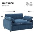 thumbnail image 2 of 50'' Oversized Accent Chair, Chenille Single Sofa Chair with 42.5''W × 32''D Extra Large Seat, Comfy Upholstered Armchair for Bedroom, Living Room, Blue, 2 of 9