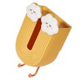 thumbnail image 4 of Wall Tissue Box Decorative Multifunctional Cartoon Napkin Dispenser Holder with Hook for Kitchen Bathroom Yellow, 4 of 5