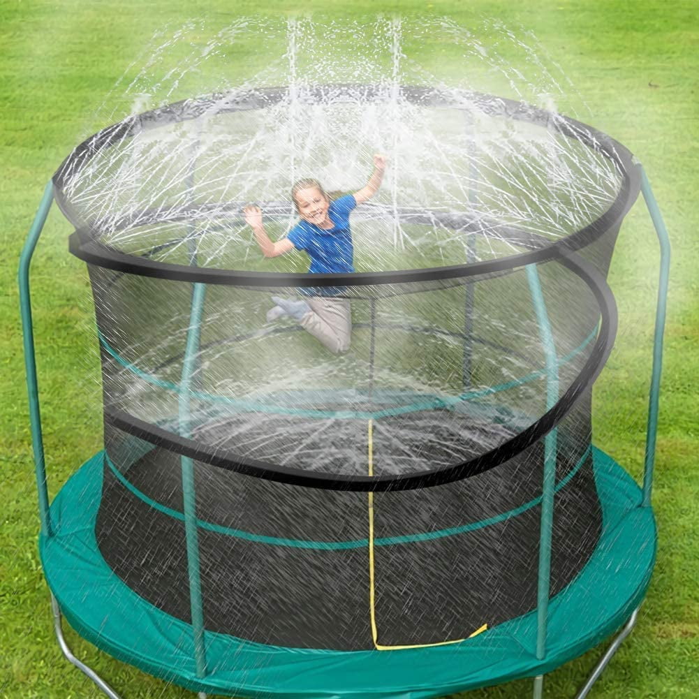 Trampoline Accessories 39 ft with 50 Zip Ties Trampoline Sprinkler Outdoor Trampoline Water Sprinklers for Kids & Adults Fun Summer Water Park Backyard Toys for Boy Girl Play Outside Activity