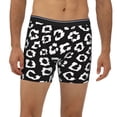 thumbnail image 2 of Picia Black Leopard Pattern Men's Athletic Long Leg Briefs , Performance Stretch Underwear，Moisture-Wicking, 2 of 7