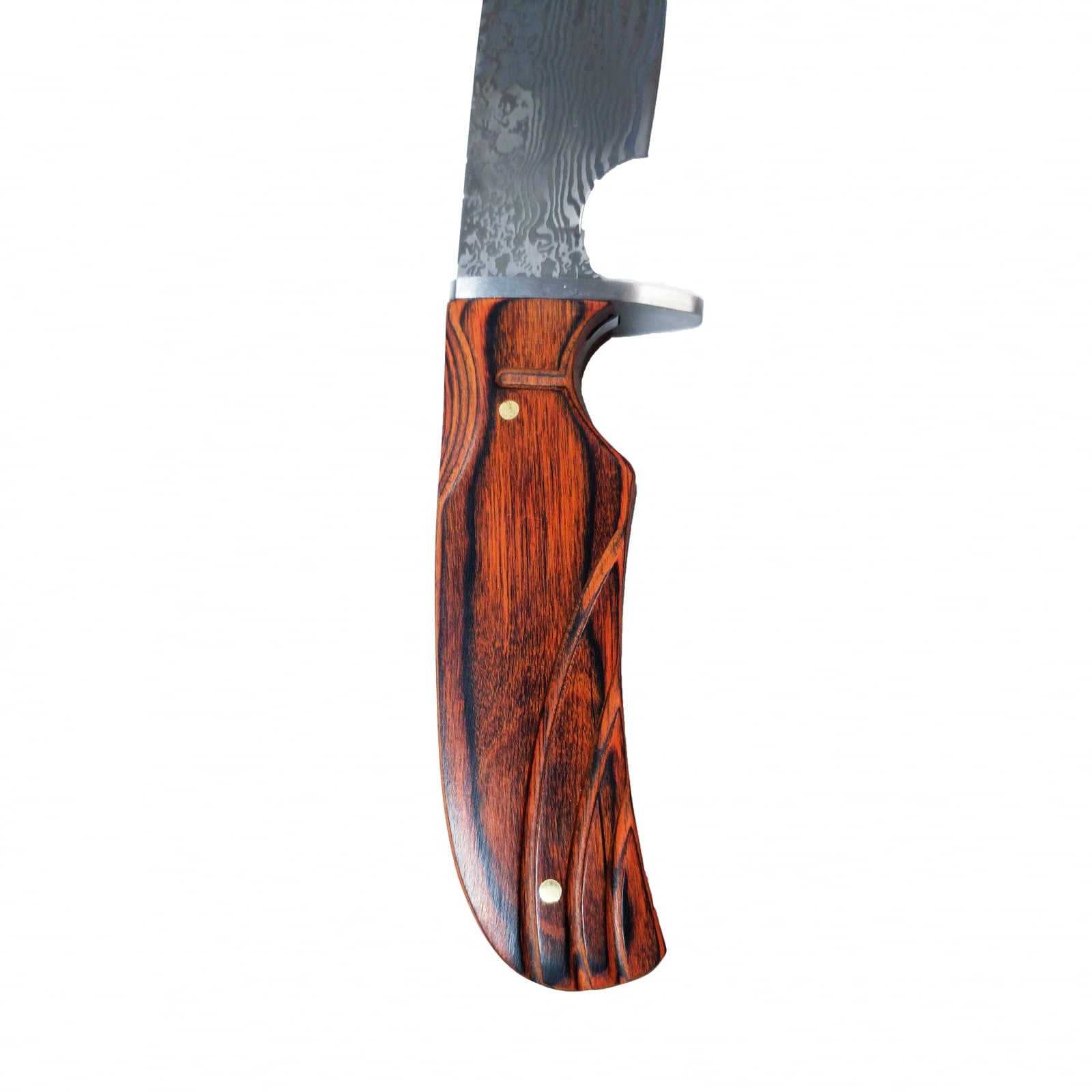 ASR Outdoor 10 Inch Full Tang Hunting Knife Wooden Handle Damascus Etched Design