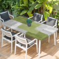 thumbnail image 2 of Sage Green Abstract Table Cloths for 6 Foot Rectangle Tables, Grey Geometric Oil Painting Vintage Patio Waterproof Elastic Fitted Tablecloths, Washable Rectangular Table Cover for Camping, 2 of 8