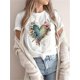 thumbnail image 1 of Chic Heart & Floral Print T-Shirt - Casual Crew Neck, Short Sleeve Top for Women, 1 of 5