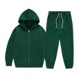 thumbnail image 2 of GiLiling Girls Boys Fleece Lined 2 Piece Sweatsuit Zip Up Hoodie and Jogger Sweatpants Casual Winter Wear (Blackish Green, 11-12 Years), 2 of 4