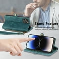thumbnail image 6 of Allytechgroup for iPhone 16 Pro Case with Cards Holder, RFID Blocking PU Leather Wallet Case Support Wireless Charging Shockproof Full Body Protective for iPhone 16 Pro, Green, 6 of 10