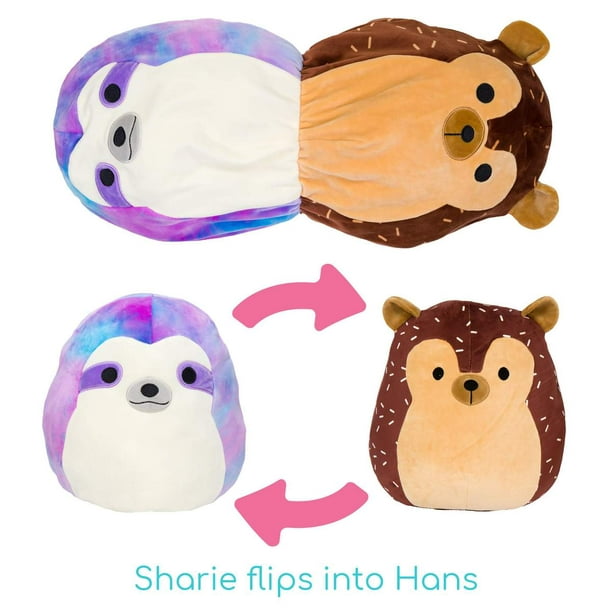 Squishmallow Flip a Mallow 5 inch Hans Hedgehog/Sharie Sloth Plush Toy, Stuffed  Animal, Super Pillow Soft 