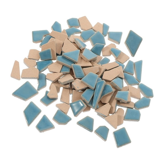 Houderco Ceramic Mosaic Tile Sky-Blue Irregular Glazed Surface For Home Decor 1 Bag