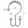 thumbnail image 2 of Ganchos para cortina de ducha resistentes a la oxidación Anillos de cortina de ducha de metal Rodillos de doble deslizamiento Ganchos de ducha para baño Barras de cortina de ducha Cortinas, 2 of 5